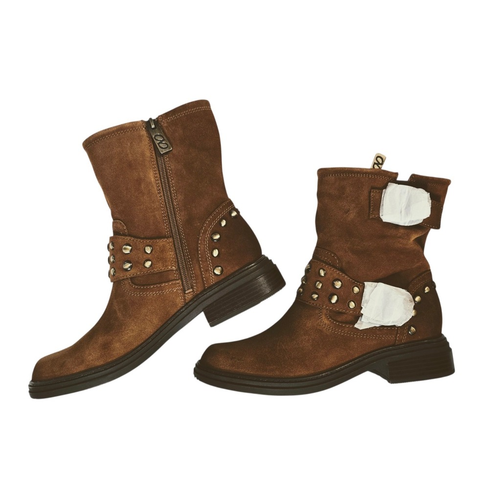 Naturalizer Womens Optimus Moto Boot Dark Chestnut Brown Stud Suede 11 M - Picture 9 of 12